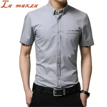 Men Clothes Summer Printed Shirt Men Business Style Korean Fashion Short Sleeve Slim Fit Shirt for Men