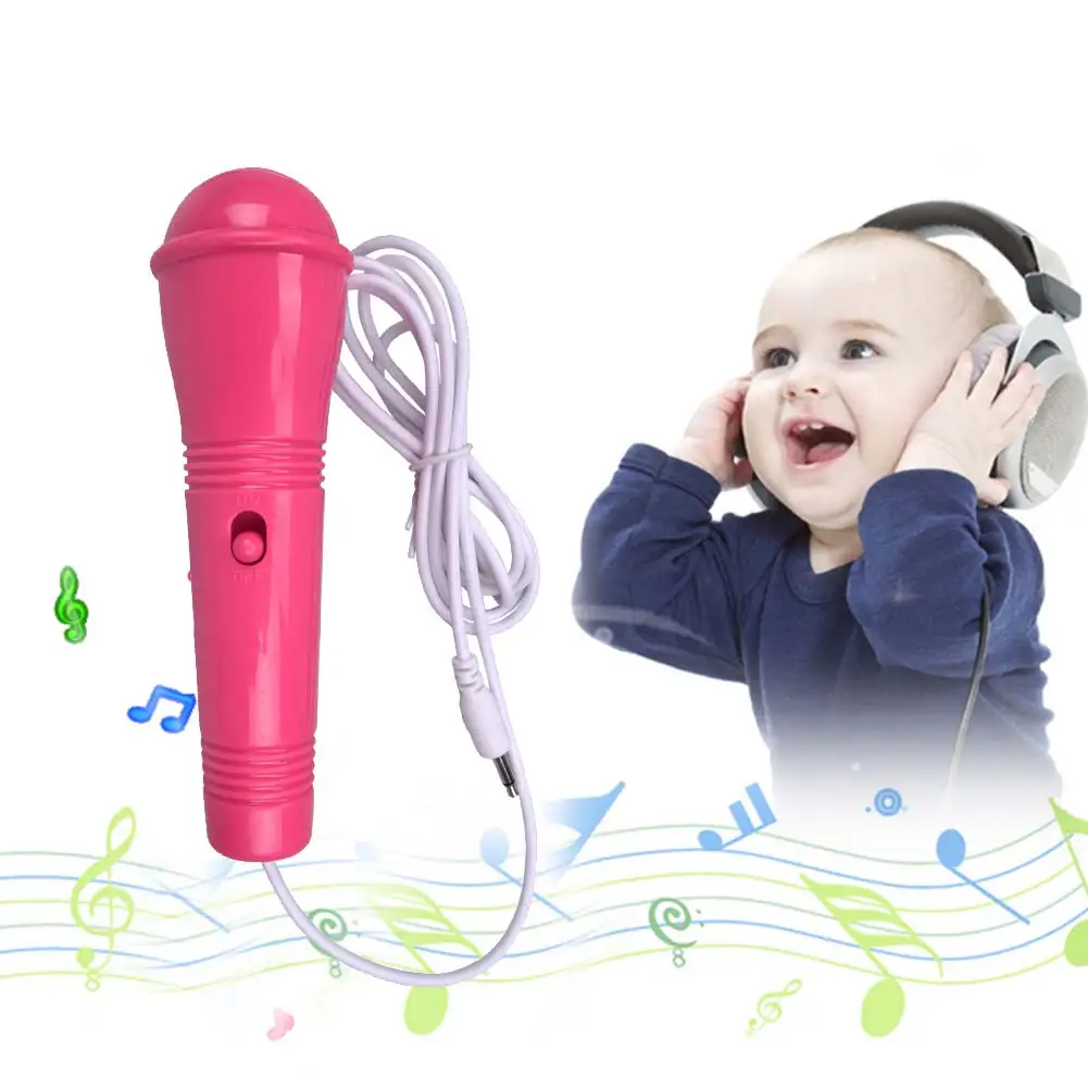 للجنسين الفتيات الفتيان ميكروفون الاطفال Mic كاريوكي الغناء الوردي الأزرق الأصفر التعلم والتعليم لعبة الآلات الموسيقية