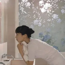 Серебряный пион матовое непрозрачное стекло самоклеящаяся пленка для окон конфиденциальности самоклеющейся без клея балкон наклейки для спальни/40/45/50/60/70/80*100 см