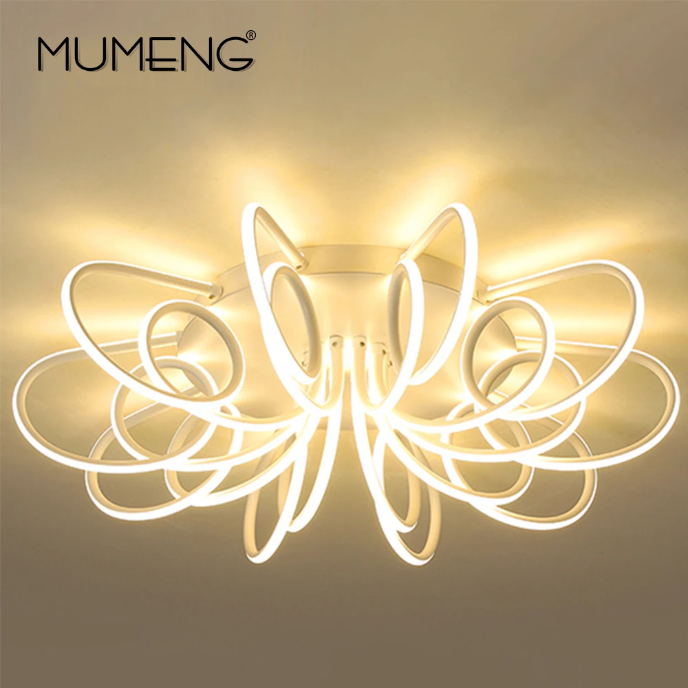 

New Creative Rings Led Ceiling Light 96w/248w/360w Indoor Led Ceiling Light Fixture For Living Room Bedroom AC90V-260V