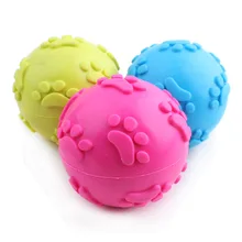 TPR резиновый шар игрушка собака щенок Жевательная пищалка, писклявый звук игрушки для собак полые следы мяч собака