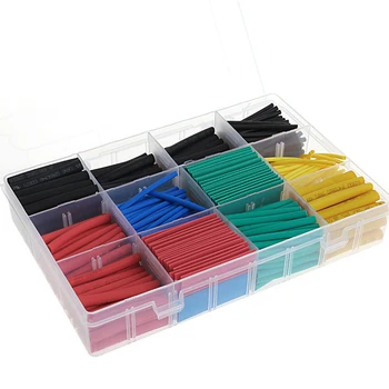 

530Pcs 2:1 Heat Shrink Tubing Tube Sleeving Wrap Cable Wire 5 Color 8 Size Case -Y103