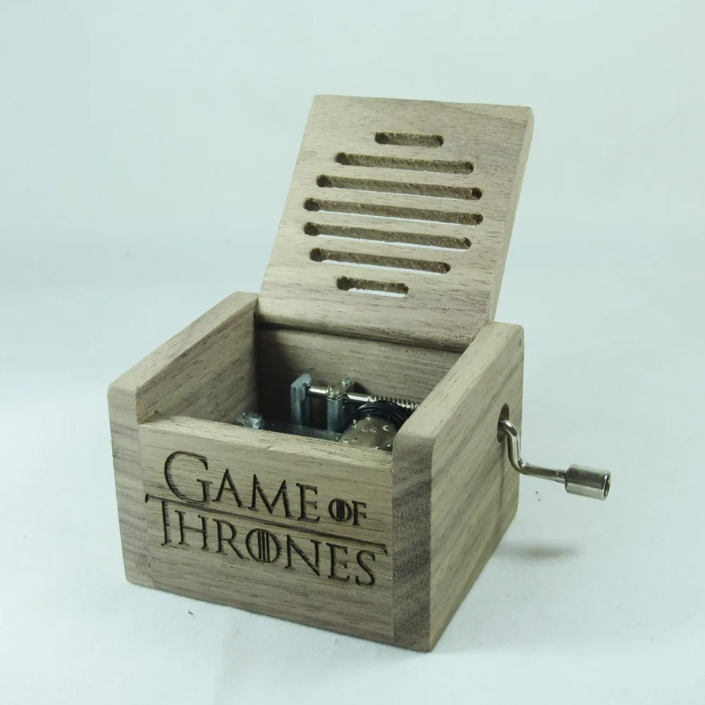 

Handmade Smilelife Nature wood hand crank music box Game of Thrones for birthday Christmas new year brand gift free shipping