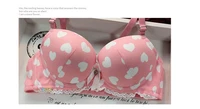 100% cotton thin thick heart charcoal push up underwear bra set wholesale price free shipping