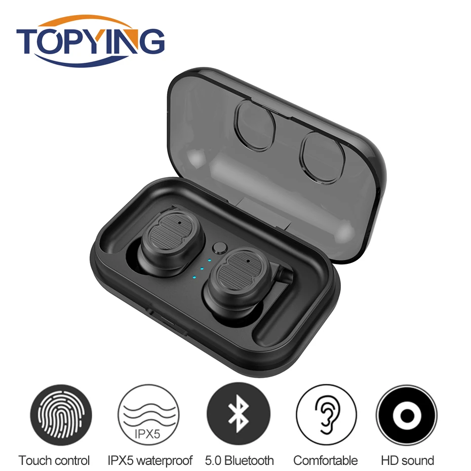

TWS-8 Mini Bluetooth 5.0 Earphone Earbuds Touch Control Hifi Stereo Wireless Waterproof Headset with Charging Box