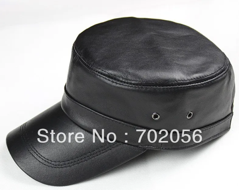 mens real sheepskin Leather Visors Ball Caps casual HAT CAP 12pcs/lot