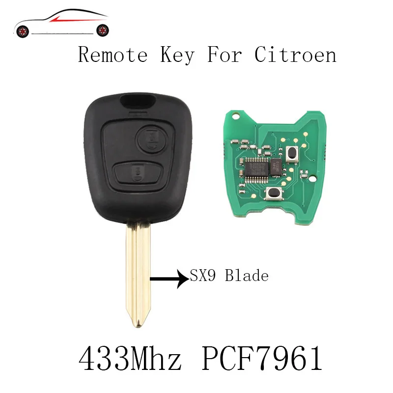 GORBIN 2 кнопки 433 МГц удаленный ключ для Citroen Saxo Picasso Xsara Berlingo полный автомобиль PCF7961
