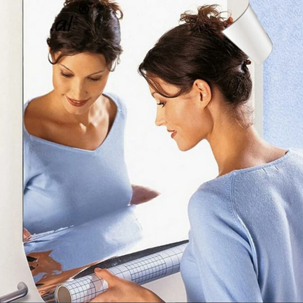 

50x100cm High Quality DIY 3D Decal Mosaic For Living Room Gift Magic Mirror Square Mirror Tile WallPaper Home Decoration