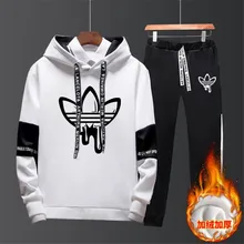 New 2019 Brand Tracksuit Fashion Men/Women Sportswear Two Piece Sets All Cotton Fleece Thick hoodie+Pants Sporting Suit New 2019 Brand Tracksuit Fashion Men/Women Sportswear Two Piece Sets All Cotton Fleece Thick hoodie+Pants Sporting Suit