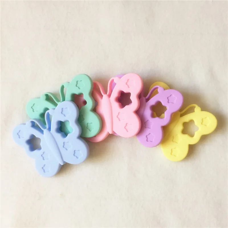 Chenkai 5PCS BPA Free Silicone Butterfly Teether Chewable Pendant Nursing Necklace Jewelry DIY Baby Shower Dummy Teether Toy Chenkai 5PCS BPA Free Silicone Butterfly Teether Chewable Pendant Nursing Necklace Jewelry DIY Baby Shower Dummy Teether Toy