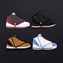New Mini Jordan 16 Keychain Shoe Men Wome Kids Key Ring Gift Basketball Sneaker Key Chain Key Holder Porte Clef mini silicone sply 350 v2 shoes keychain woman bag charm men kids key ring gift sneaker key chain acessorios porte clef