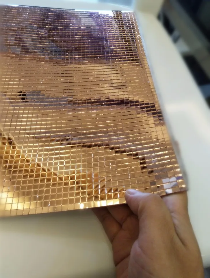 Mesoar 2400 St/ück Rose Gold Spiegel Mosaik Fliesen DIY Selbstklebend Handwerk Spiegel Mosaik Fliesen Mini Glas Aufkleber 5 mm x 5 mm