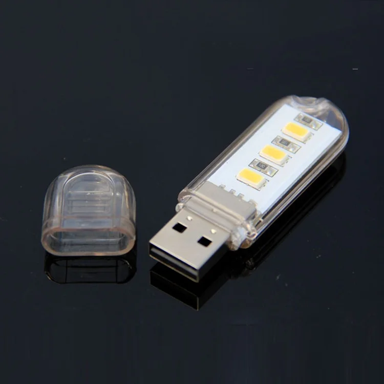 1 шт. 3 светодиодов/8 светодиодов 5730 SMD книга света переносной мини USB ночник для PC Ноутбуки компьютер мобильный Мощность свет - Испускаемый цвет: A warmwhite