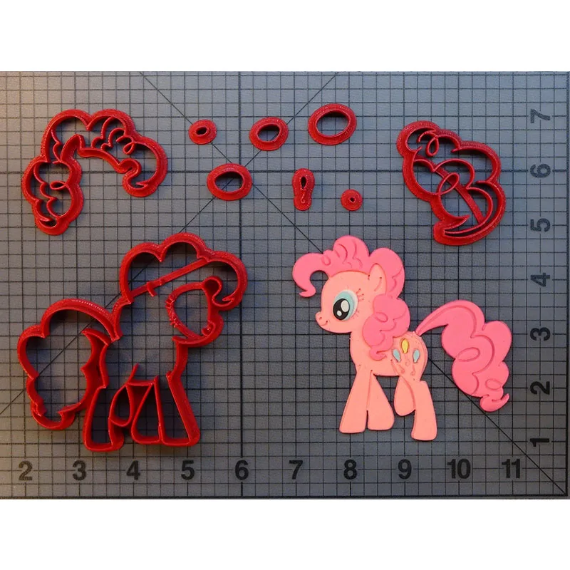 My Little Pony Pinkie Pie Cookie Cutter Set Custom Made 3D