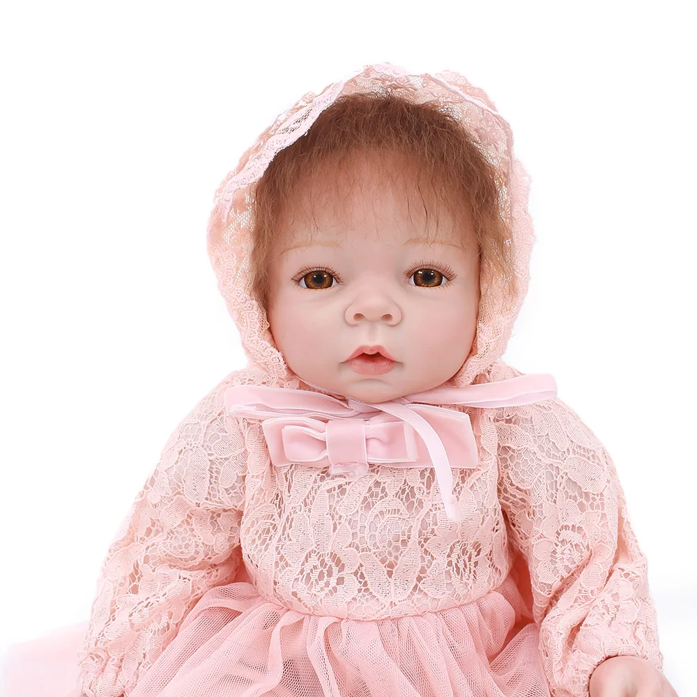 OtardDolls bebe Reborn Dolls 22 &quotReborn baby doll виниловое мягкое Силиконовое розовое платье