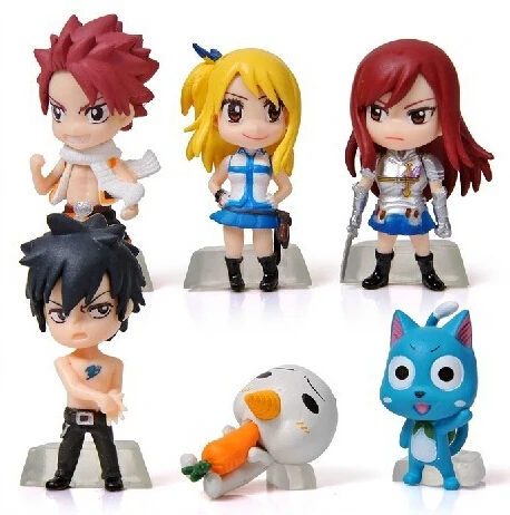 

6pcs/set Fairy Tail Natsu Lucy Elza Gray Action Figure PVC Collection figures toys for christmas gift brinquedos