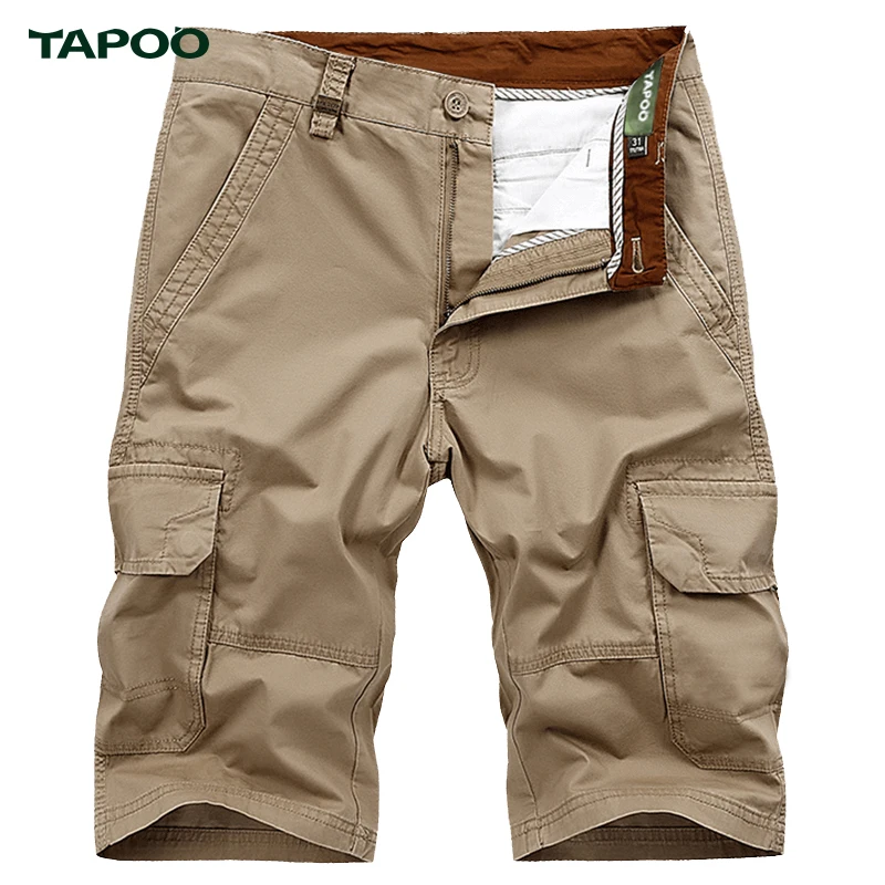 

TAPOO Mens Cargo Shorts Military Straight Boardshorts Summer Beach Short Business Trousers Slim Fit Harajuku Shorts Bermuda