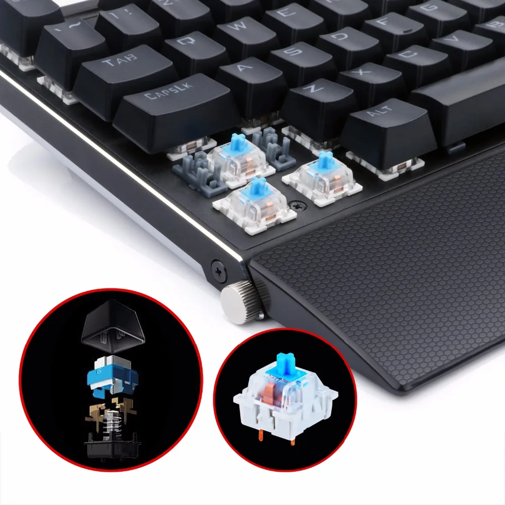 Игровая механическая клавиатура Redragon K567 RGB светодиодный алюминиевый синий