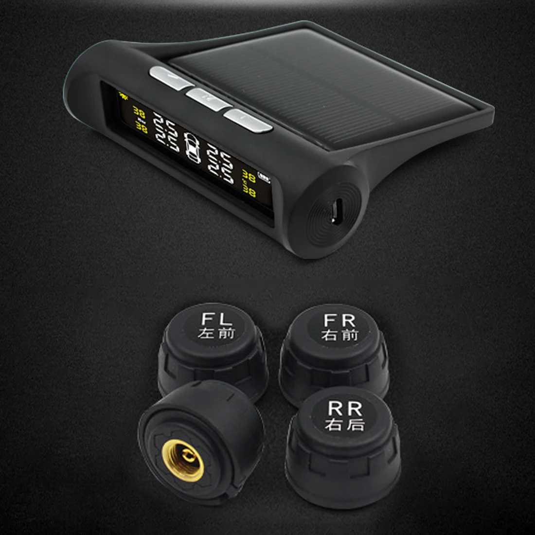 

Dewtreetali Smart Car TPMS Tyre Pressure Monitoring System Solar Power charging Digital LCD Display Auto Security Alarm Systems