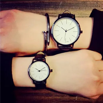 

Retro genuine leather Korean fashion Simple trend men women watches students quartz-watch luxury brand lovers watch kol saat
