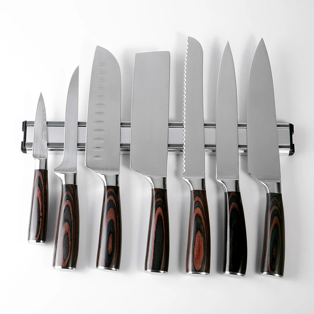 XITUO держатель кухонных ножей алюминиевый настенный магнитный держатель ножей дамасский мясной нож шеф-повара Кливер держатель для хранения ножей