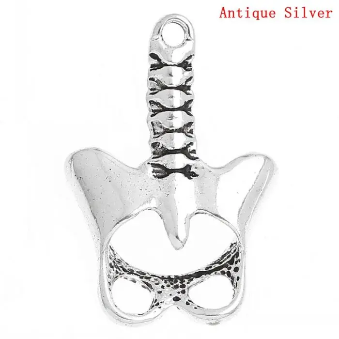 

DoreenBeads Charm Pendants Anatomical Human Anatomy Pelvis Antique Silver 3.4cm x 2.3cm(1 3/8" x 7/8"),20PCs
