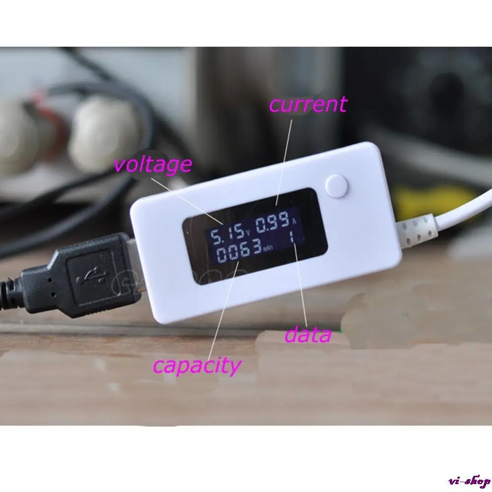 LCD USB Digital Mini Voltage Current Detector Mobile Power Charger Tester Meter Free Shipping