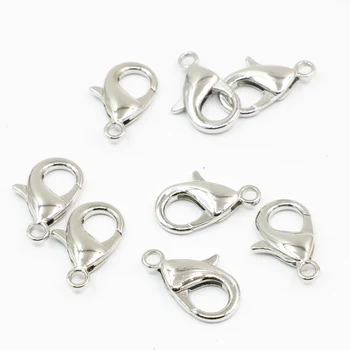 

5pcs 15x23mm copper siliver-color lobster clasp hooks clasps for diy necklace bracelet accessories beads jewelry finding B3467