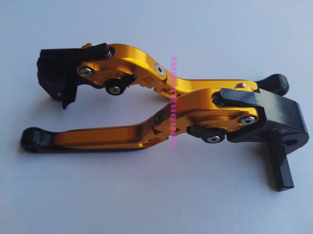 New Motorcycle Foldable Extendable Brake Clutch Levers Gold For Suzuki