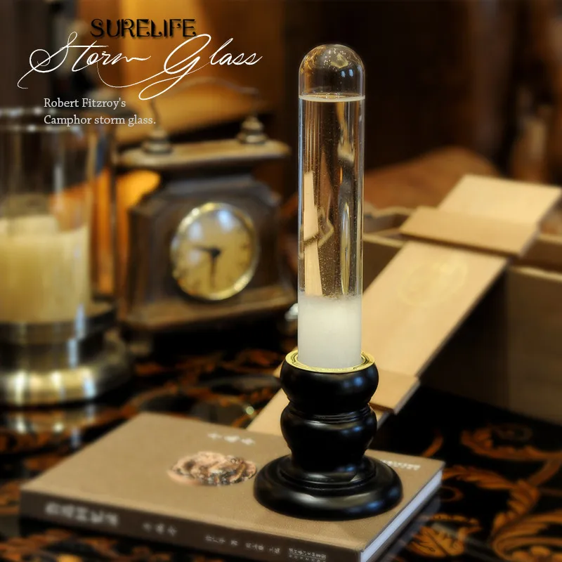 Günstig Neue Klar Regen Glas Wetter Prognose Flasche Mini Flüssigkeit Sanduhr für Home Office Decor Kunst Handwerk Ornamente