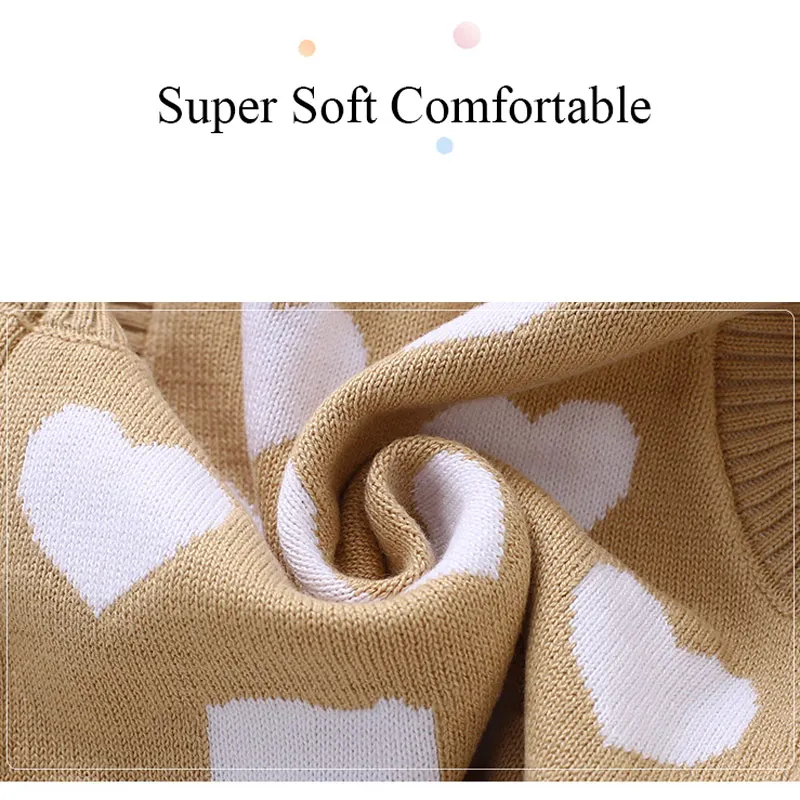 Heart Baby Sweater Vest Infant Kids Boys Girls Round Collar Button Closure Knit Outfit Coat Cotton Soft Comfortable for Spring (6)