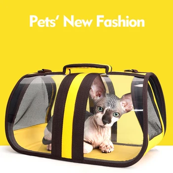 

Pet Dog Cat Carrier Bag Transparent Foldable Pet Backpack Handbag Breathable Shoulder Pet Outdoor Travel Carrier Bag