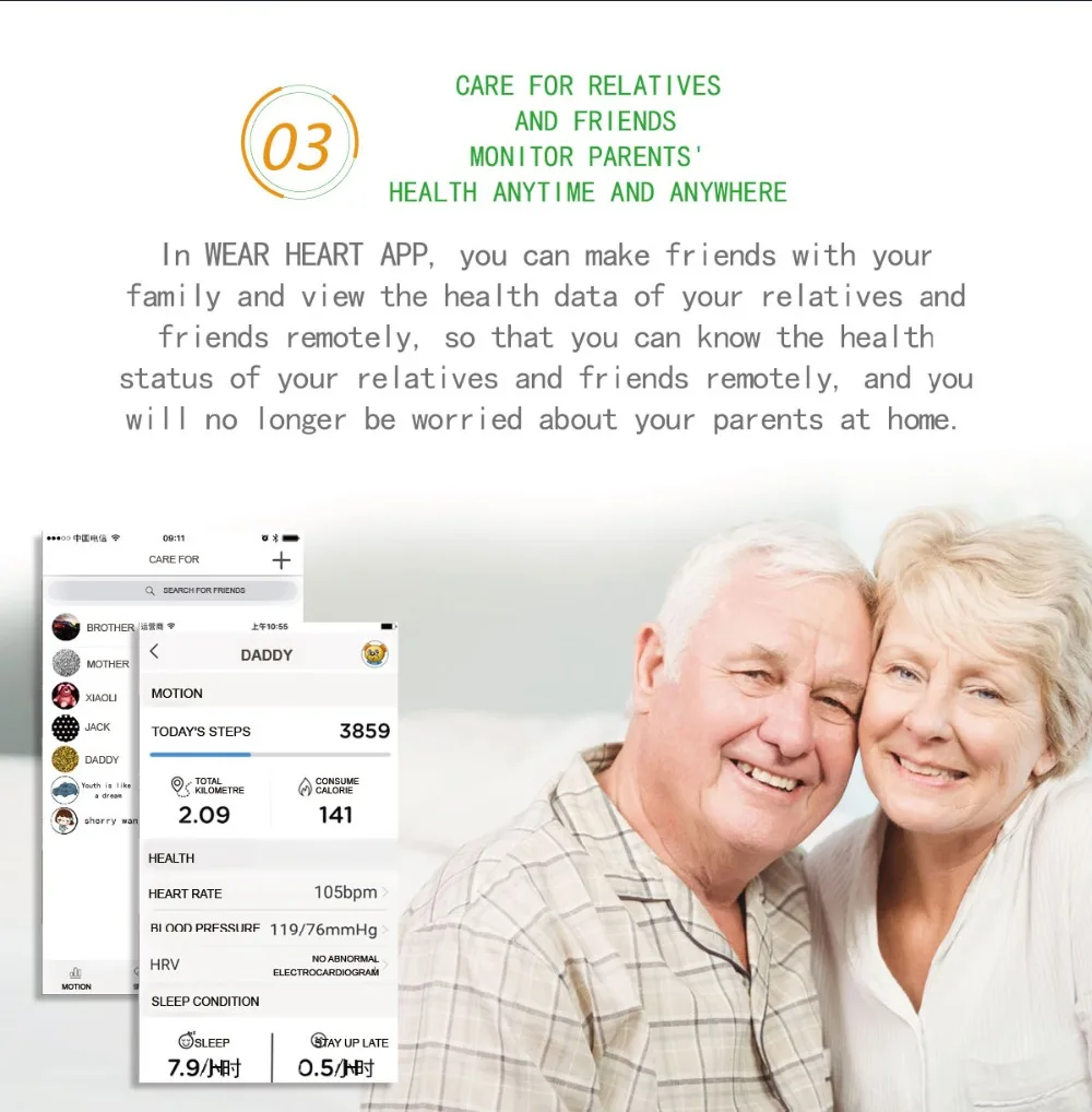 Pressão Arterial Relógio Inteligente Pulseira para IOS Android telefone