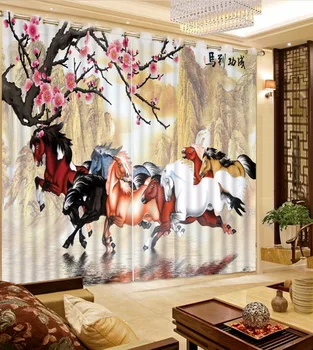 

Modern Large 3D Window Curtains Living Room Photo Hourse Curtains For Hotel Home Living Room Wall Curtains Blackout Drapes
