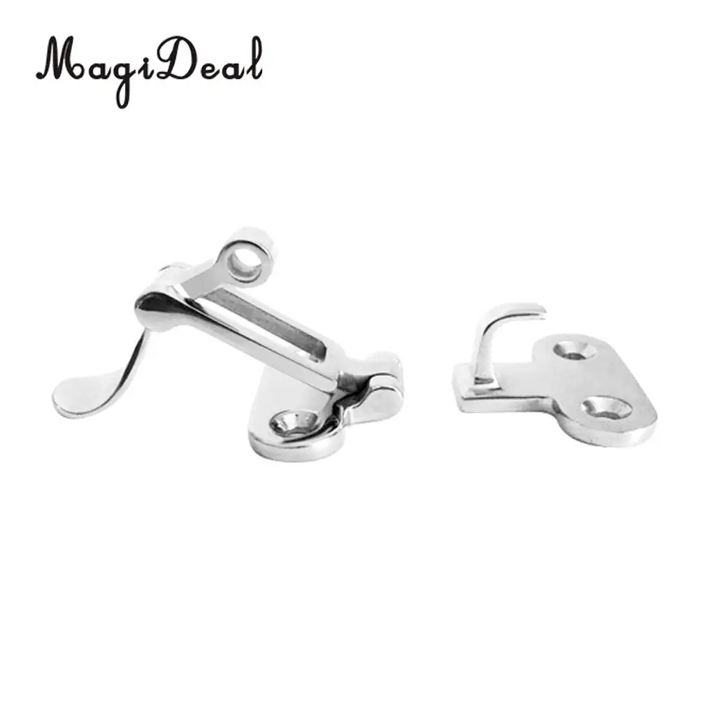 MagiDeal New Hot Sale 2Pcs Stainless Steel Marine Boat Anti-Rattle Latch Fastener Clamp for Locker Yacht Door Application Silver