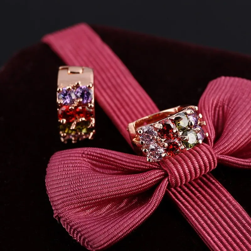 Новейшие изысканные серьги-кольца с цветами AAA кубические циркониевые камни серьги для женщин подарок на день Святого Валентина