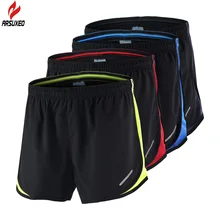 2 in 1 Arsuxeo Summer Men’s Marathon Running Shorts Black Quick Dry Training Crossfit Fitness Run Sports Shorts Plus Size