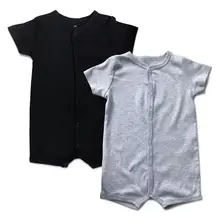 Toddler Newborn Boys Girls Solid Romper Short Sleeve Summer Infant Jumpsuit Outfits Clothes Baby One-Piece Snap Up Blanco Roupa hi bloom summer newborn toddler boys romper jacket tuxedo sets baby gentleman roupa infant jumpsuit de bebe kid s roupa clothes