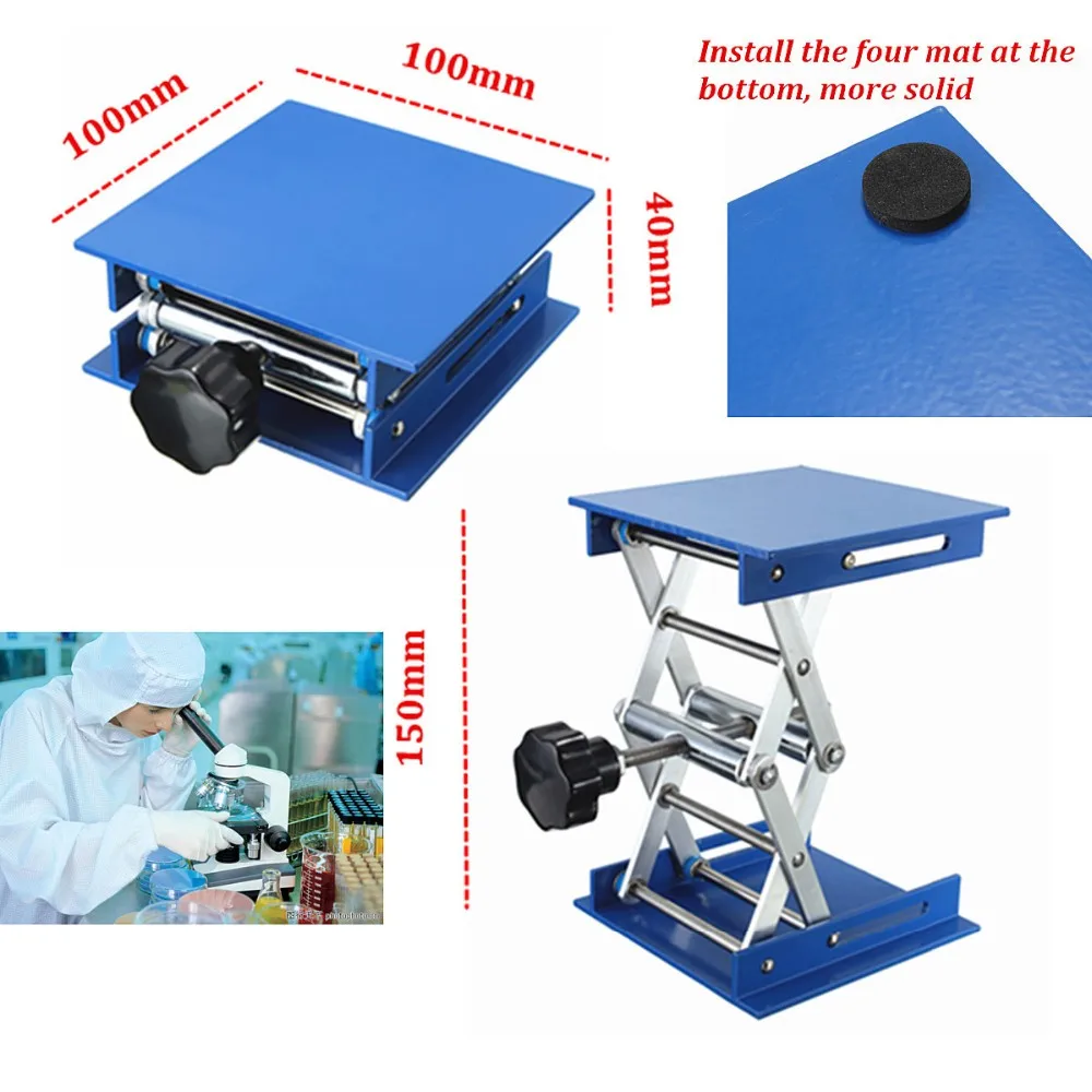 4x" лабораторные подъемные платформы стойки Ножничные лабораторные-подъемные Алюминиевые 4 см-15 см