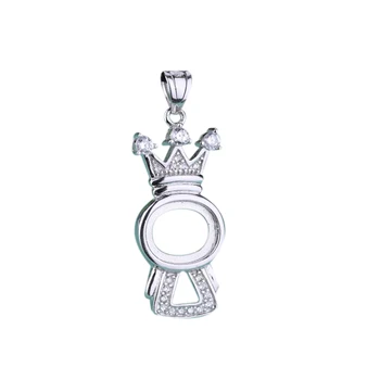 

925 Sterling Silver Semi Mount Pendant fit 8.6x10.3mm Oval Cabochon Amber Opal Turquise Lapis Lazuli Fine Jewelry Wholesale