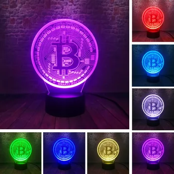 

Amroe Bitcoin Sign Modelling 3D LED 7 Color Change Night Light Boys Bedroom Sleeping Decor for Fans Child Kids Xmas Birthday