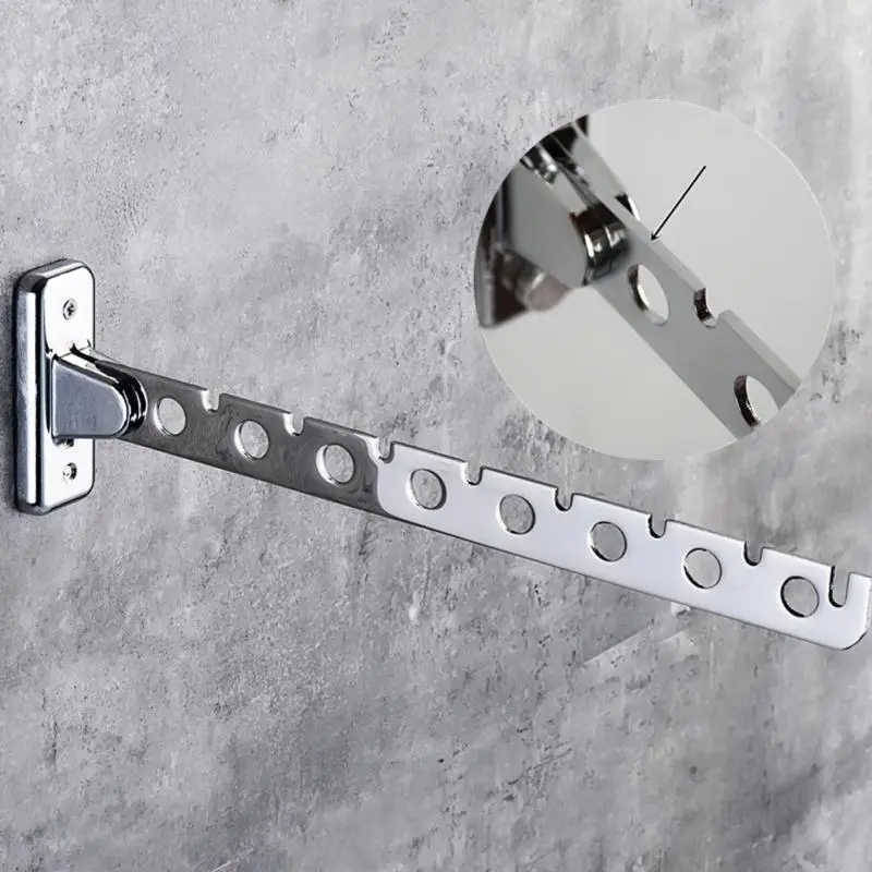

6 Holes 8 Holes Wall Mounted hanger hook Stainless Steel clothes Hanger rack Wardrobe Cloakroom Folding rack for shirts, pants,