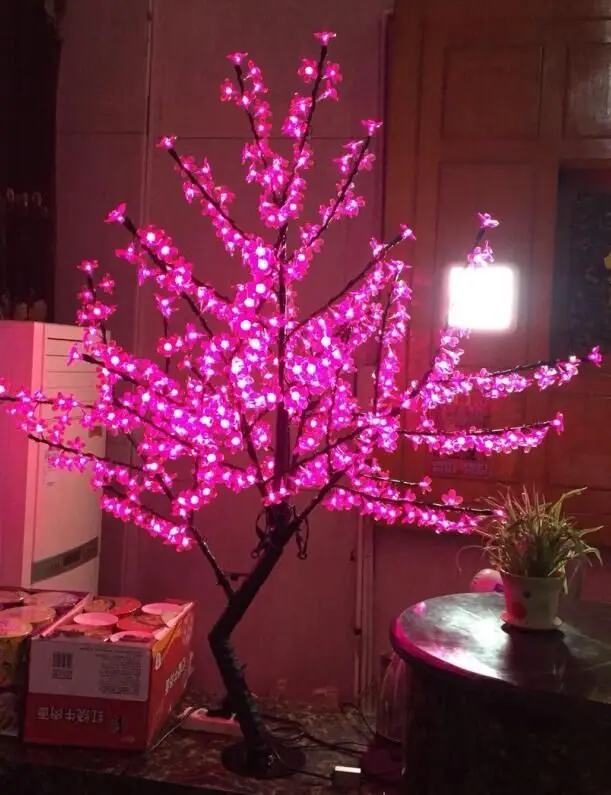 

Free ship Christmas New year Pink LED Cherry Blossom Tree Light 480pcs LED Bulbs 1.5m Height 110/220VAC Rainproof Outdoor Usage