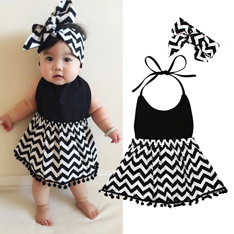2PCS Fashion Baby Girl Dress Striped Toddler Dress Cotton Summer Infant Dress Baby Clothingin