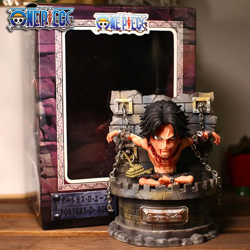 

ONE PIECE Ace White Beard Sea Thieves Prisoner Of The Scaffold GK Statue Car Decor PVC Action Figure Collect Model Toy M950