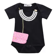 2016 NEW Arrive Infant Newborn Girls Necklace Purse Outfits Romper One-pieces Clothes