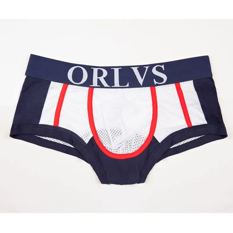 White Новинка ORLVS, Фирменное Сексуальное мужское нижнее белье, боксеры, Cuecas, игривое однотонное гей нижнее белье, calzoncillos hombre, слипы, мужские шорты, спортивные - Цвет: White