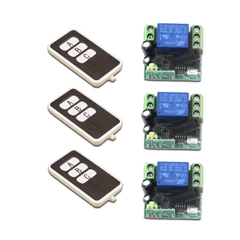 

Hot Selling DC12V 1CH Mini Wireless Rremote Control Switch New Remote Control 315MHZ/433MHZ 3 piece Receiver+3piece Transmitter