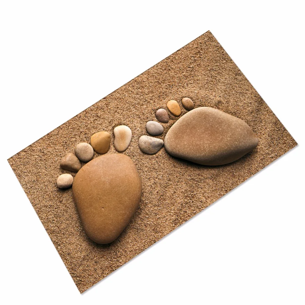Amellor следы и галька пол Ковры Коврики нескользящей резиновой назад смешно дверь Коврики прихожей открытый вход коврики и Ковры