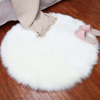 

Plush carpet imitation Australian round wool mats bedroom full shop decoration living room custom FC0095